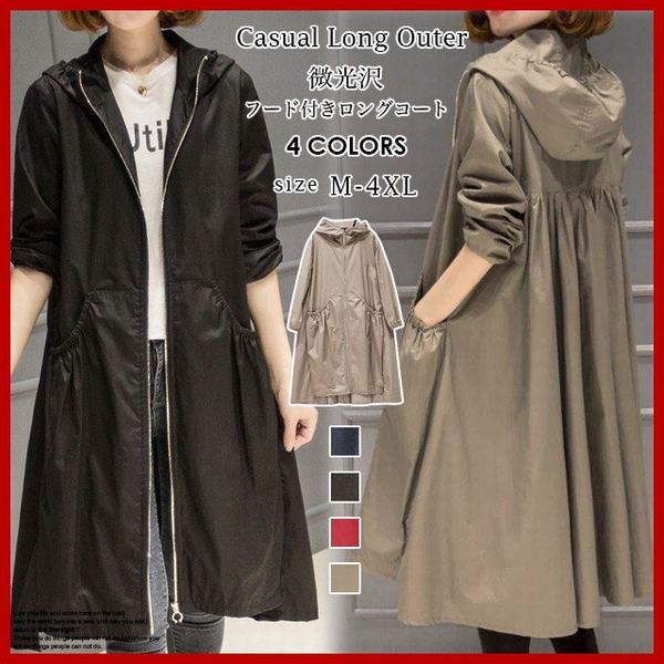 美しい フード付きロングコート ロング丈 フード付き 秋冬 アウター スプリングコート カジュアル ゆったり 大きいサイズ 体型カバー ジップ 微 爆安セール Sportunia Com