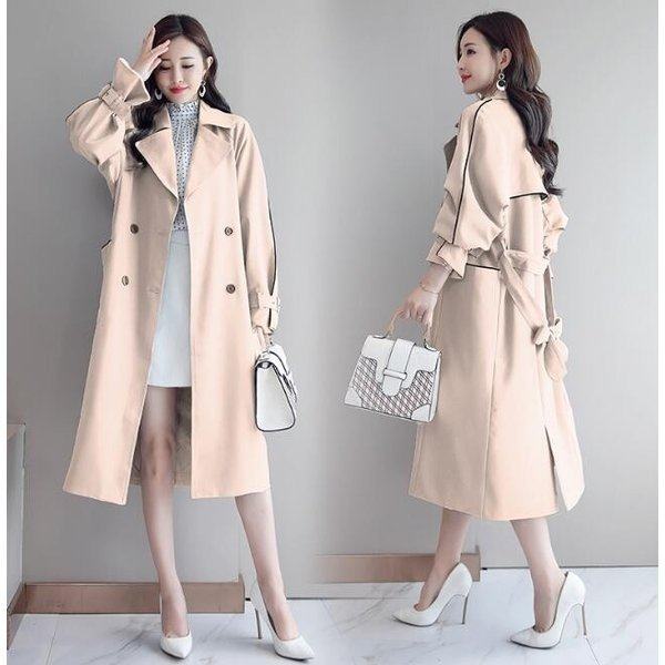 公式ストア トレンチコート レディース 秋アウター ロング丈 スプリングコート ジャケット 体型カバー ゆったり 秋コート 通勤 カジュアル 人気 新品 人気ブランド Carlavista Com