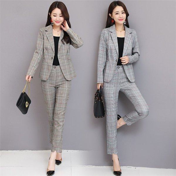 在庫残りわずか パンツスーツ レディース 結婚式 30代 40代 チェック柄 おしゃれ セットアップ ジャケット 長袖 フォーマル スーツ 大きいサイズ Ol 通勤 気質アップ Www Iacymperu Org