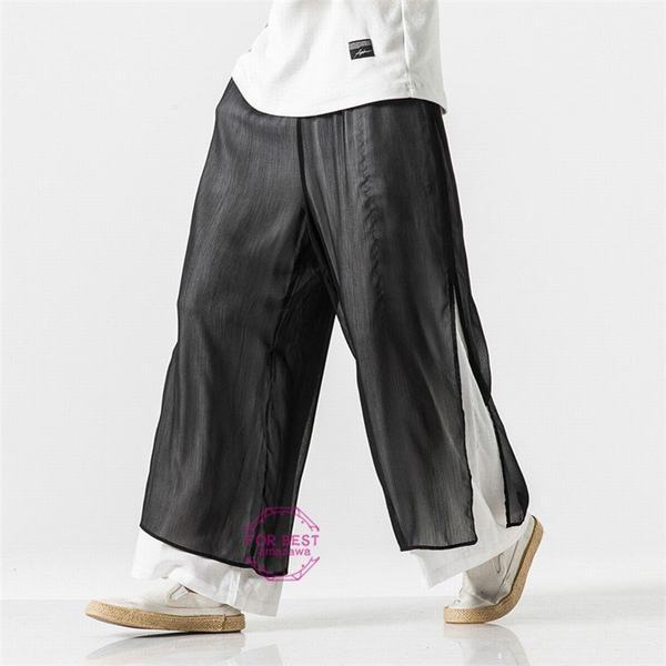 当日出荷 ワイドパンツ メンズ 夏 九分丈パンツ テーパードパンツ 重ね着風 麻パンツ サルエルパンツ リネンパンツ 涼しいズボン 激安特価 Farmerscentre Com Ng