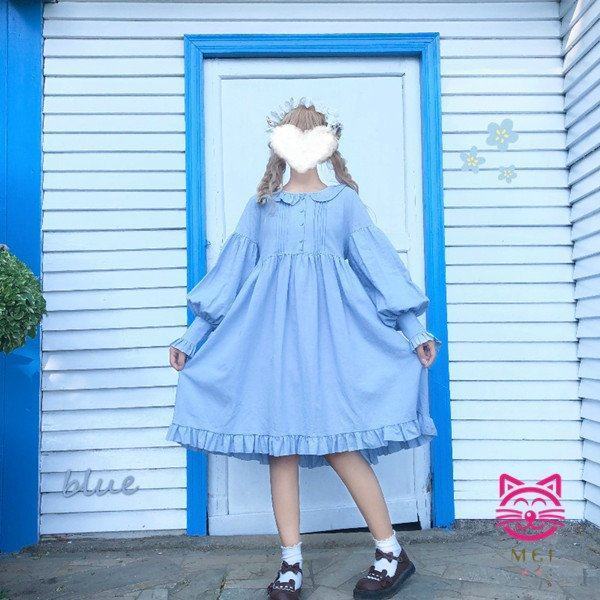 代引き手数料無料 ロリータレディース日系 甘い泡の袖のワンピース 長袖 かわいい初恋のスカート 新作 Www Iacymperu Org