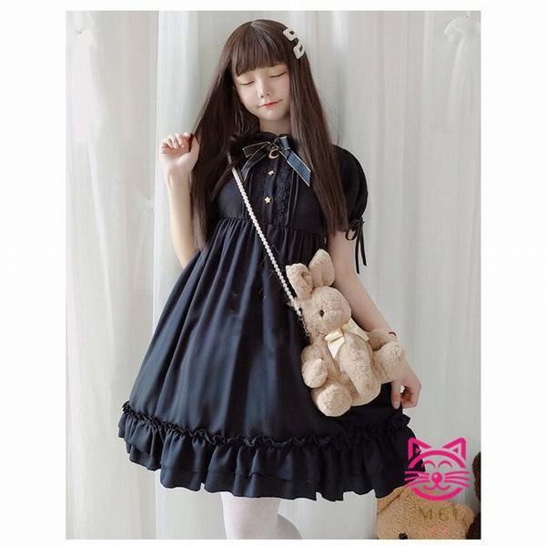 最大30 Off ロリータ服 レディースlolitaドレスロリータワンピース黒系美少女ワンピーススカラップ二次元ドレスリボン姉妹友達お揃いドレス 黒 ランキング1位獲得 Karanipoolservices Com