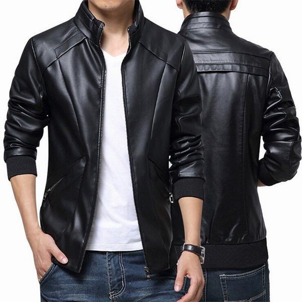 海外最新 メンズファッション コート ジャケット ライダース フェイクレザー バイク スリム ライダースジャケット アウター バイクウェア 男性用 P お買い求めしやすい価格 Farmerscentre Com Ng