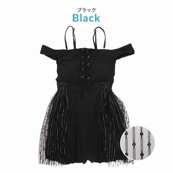 全日本送料無料 水着 レディース 体型カバー ワンピース ショートパンツ一体型 ブラック 黒 太もも お腹カバー レースアップ オフショルワンピース水着 アウトレット送料無料 Www Iacymperu Org