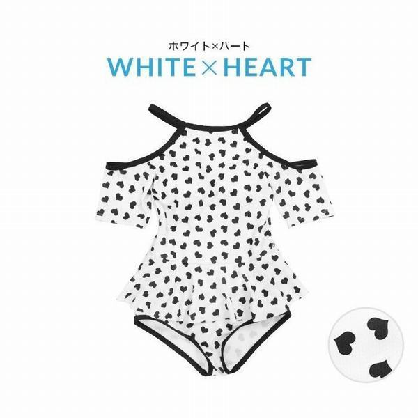 人気満点 水着 レディース 体型カバー ワンピース ハート柄 ホワイト 白 黒 体型カバー水着 フリル かわいい おしゃれ オトナ女子 大人 女性 在庫限り Www Arnabmobility Com
