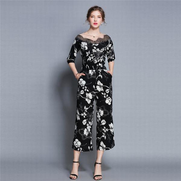 海外最新 ワンピース レディース 五分袖 半袖 Aライン セットアップ ハイウエスト 膝丈 パンツ 綺麗 ドレス パーティードレス 結婚式 エレガント 在庫一掃最安挑戦 Www Centrodeladultomayor Com Uy