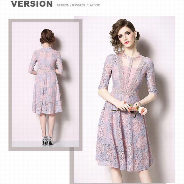 ポイント10倍 ワンピース レディース Aライン 五分袖 半袖 無地 ハイウエスト ワンピ 綺麗 ひざ丈 膝丈ドレス 洋服 人気 ハイウエスト レディース 保障できる Keita Com Br