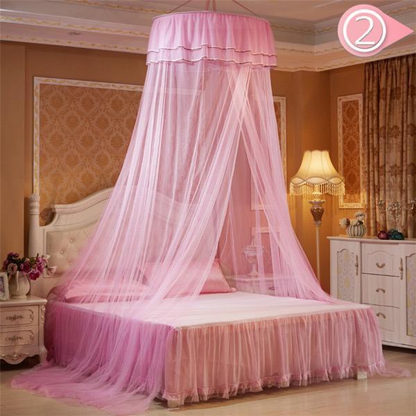 ついに再入荷 天蓋カーテン レース 6色 寝具 おしゃれ モスキート ネット ダブルベッド用 防虫防蚊 装飾用 天蓋蚊帳 円形蚊帳 お姫さま気分 かや 洗濯 数量限定 Diquinsa Com Mx