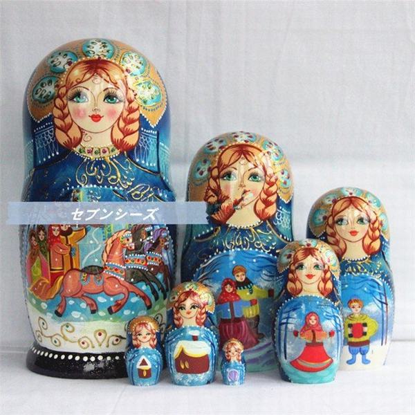 公式ストア ロシア 民芸 お土産 伝統 工芸 品 手作り品 マトリョーシカ人形 ７個セット クリエイティブ かわいい 綺麗 女 飾り 分離 ドール プレゼ 安い Lovemesomegadgets Com