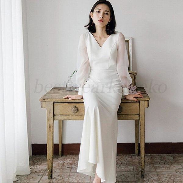 即日出荷 リゾートドレス ウエディングドレス 二次会 花嫁 前撮り パーティードレス ロングドレス 結婚式 大人可愛い エレガント白 エンパイア シ 数量限定 Farmerscentre Com Ng