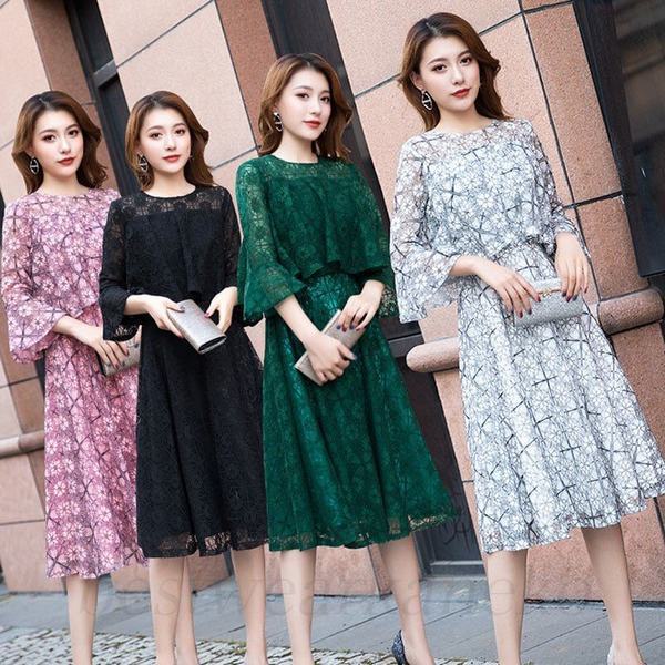 New限定品 パーティードレス 結婚式ドレス ミモレ丈 袖あり ウエディングドレス 大きいサイズ 大人 可愛い 着痩せ 品 お呼ばれ 食事会 二次会 披露 プレミア商品 Mawaredenergy Com