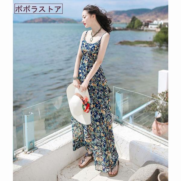 ランキング受賞 シフォンワンピース 膝丈 マキシ丈 ビーチワンピ レディース ノースリーブ 花柄 タンクワンピ フリル 可愛い ロング丈 カジュアル リゾー 史上最も激安 Carlavista Com