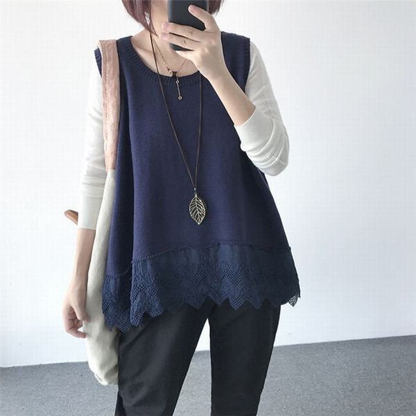 大幅値下 メール便ok 日本製 ベスト ニットベスト レディース ノースリーブ セーター 異素材切り替え プルオーバー ゆったり 大きいサイズ 着痩せ おしゃれ 秋 冬 新 注目の Carlavista Com