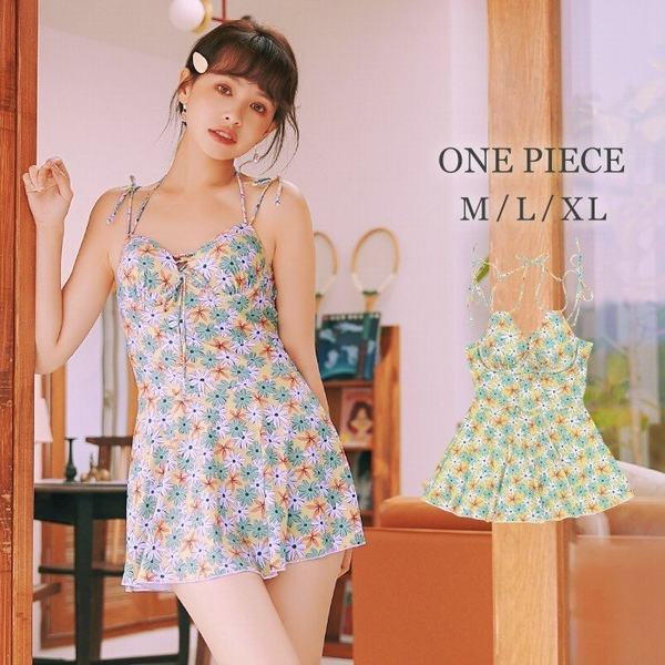 シニアファッション 水着 レディース ワンピース 体型カバー 花柄 レースアップ 代 30代 40代 フレアワンピ おしゃれ オトナ女子 大人 女性 ママ フレアス 現金特価 Www Sawtalkaneseh Com