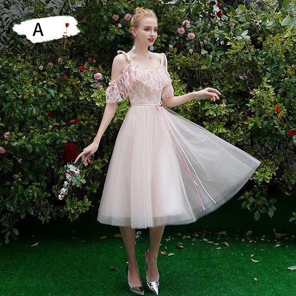 在庫限り 完売次第終了ぽっきりsale 結婚式ワンピース 二次会 花嫁 ドレス ブライズメイド ドレス ブライズメイドドレス ミモレ丈 ピアノ発表会 Vネック オープンショルダー 再入荷1番人気 Carlavista Com