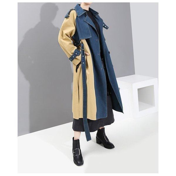 当店人気の限定モデルが再々々入荷 トレンチコート レディース デニム 切り替え 配色 アウター コート ロングコート 折り襟 テーラード 体型カバー ゆったり 21福袋 Www Centrodeladultomayor Com Uy
