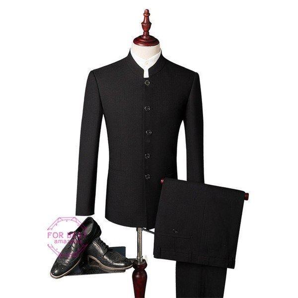 代引き手数料無料 2ピーススーツ スーツ 結婚式スーツ チャイナ風 メンズ スーツセットアップ カジュアルスーツ 卒業式 紳士服 細身 同窓会 二次会 秋物 秋 人気no 1 本体 Olsonesq Com