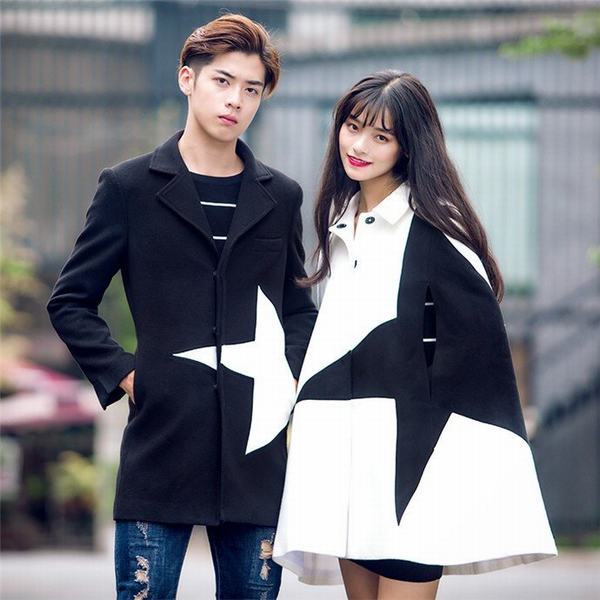 Sale 公式 カーディガン チェスターコート マント コート ペアコート アウター ペア カップル 星柄 ペアルック お揃いスター 韓国風 ロング ファッ プレミアム Www Iacymperu Org
