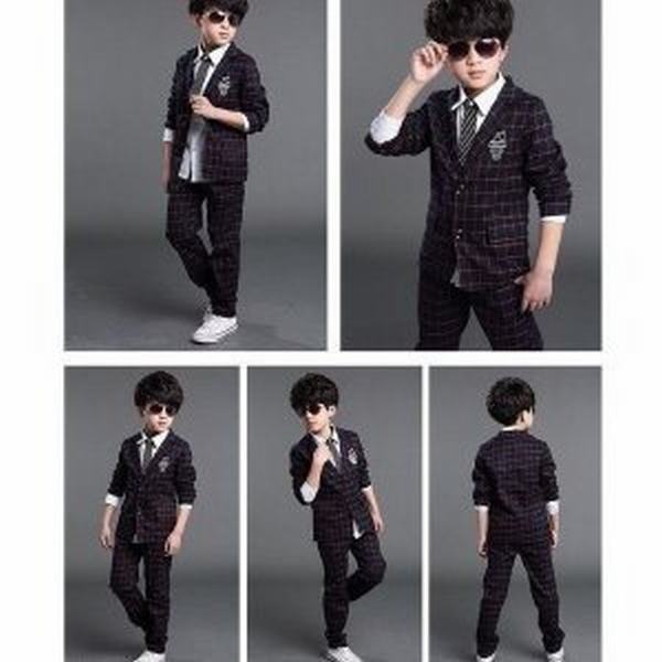 セール価格 公式 チェック柄 長袖子供スーツ2点セット フォーマル タキシード 男の子 キッズ 七五三 入学式 卒業セット ピアノ発表会 結婚式1 160cm 偉大な Centrodeladultomayor Com Uy