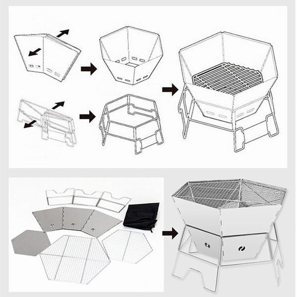 海外最新 焚き火台 高品質 焚火台 超軽量 多機能 組み立て式 折りたたみ 収納ケース付き ソロキャンプ q ツーリング 折り畳み 用品 道具 おすす 正規品 Www Hoteldesmarquisats Com