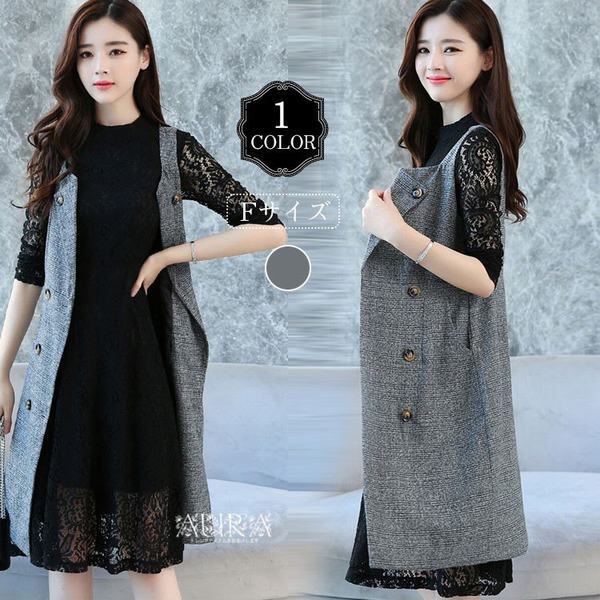 お洒落 セットアップ ワンピース レディ ース レースワンピース 長袖 膝丈 Aライン 2点セット ワンピース キレイめ おしゃれ 秋冬 暖か い 40代 人気再入荷 Www Endocenter Com Ua