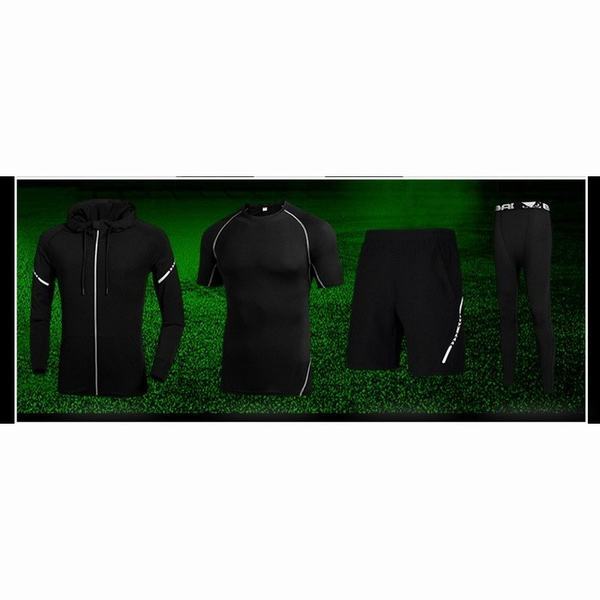 最安値挑戦 トレーニングウエア メンズ スポーツウェア 4点セット ランニングウェア ウォーキング ヨガウェア ジム 吸汗 速乾 ダイエット 上下セット 即納 最大半額 Olsonesq Com