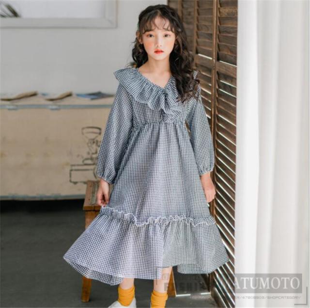 ワンピース 女の子 子供服 ゆったり ロングワンピース チェック柄 長袖 ドレス キッズ 可愛い 発表会 キレイめ 2色 ワンピース 女の子 子供服 ゆったり ロングワンピース チェック柄 長袖 ドレス キッズ 可愛い 発表会 キレイめ 2色