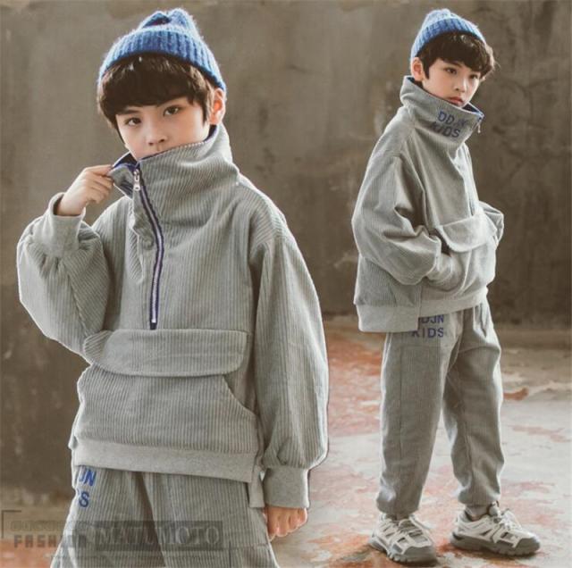 子供服 セットアップ キッズ 男の子 おしゃれ 長袖 秋冬 裏起毛 上下セット パーカー 長ズボン 韓国子供服 スポーツウェア