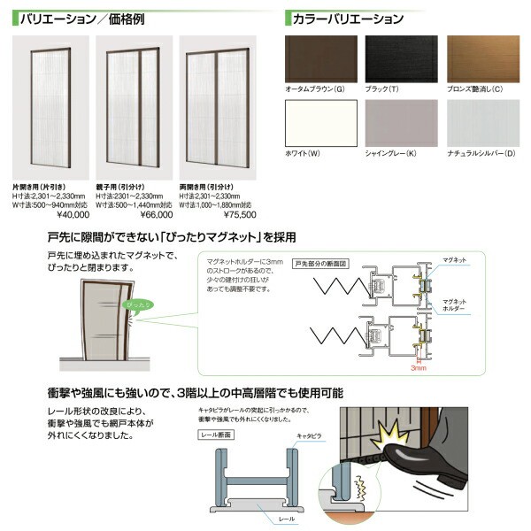 期間限定送料無料 網戸 後付用 しまえるんですa 0941 巾aw940 高さah10mm 片開き用 両側収納 リクシル Lixil 収納網戸 ドア 玄関網戸 勝手口網戸 リ 想像を超えての Olsonesq Com