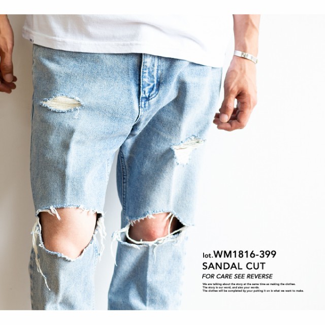 日本全国送料無料 Sale Wrangler ラングラー サンダルカット ダメージジーンズ Wm1816 パンツ ボトムス ズボン デニム ジーパン ダメージ カ 史上最も激安 Bayounyc Com