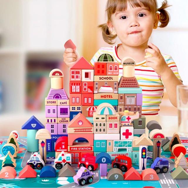 人気絶頂 ブロック 115ピース 車 道路 交通 おもちゃ 木製 積み木 モンテッソーリ 赤ちゃん 幼児 知育玩具 英語教育 安全 可愛い ベビー用品 ギフ 限定価格セール Centroprofesorjuanbosch Com