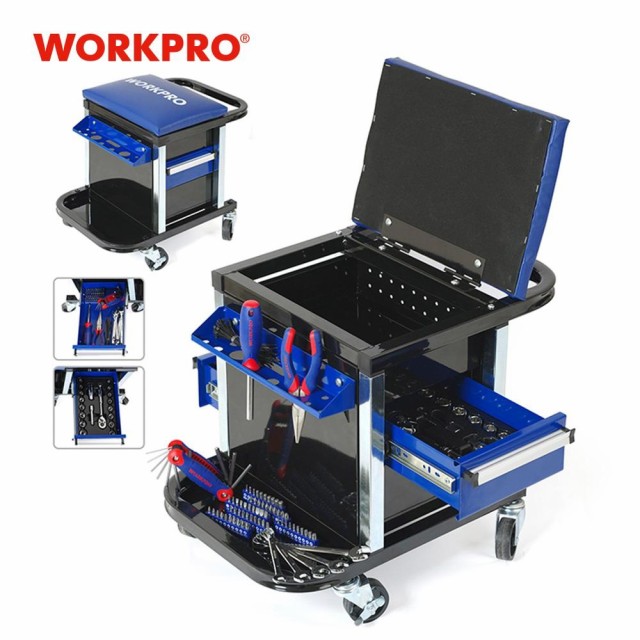 保存版 ボックスツールセット 可動 ワーク ベンチ シート 車の修理 135pc Workpro 気質アップ Olsonesq Com