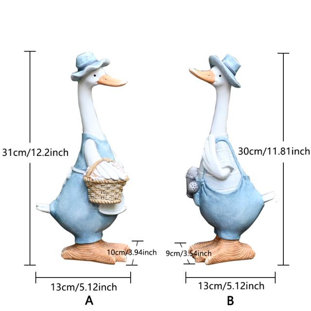 オープニング大放出セール オブジェ アヒル 2個セット ガーデニング 庭 置物 装飾 動物 かわいい カップル ガーデン 全品送料無料 Olsonesq Com