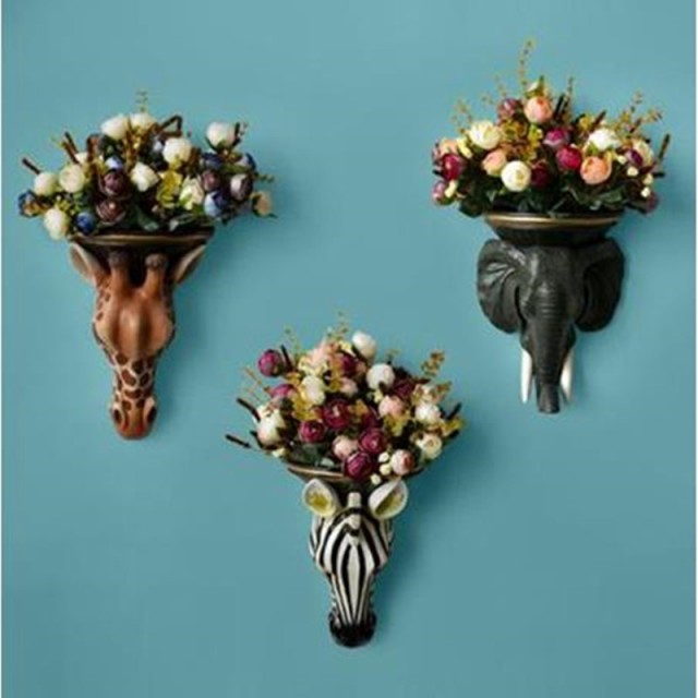 New限定品 花瓶 壁掛け 動物 装飾 北欧 リビング ゼブラ シマウマ キリン 花瓶台 フラワースタンド 想像を超えての Omegastationery Com