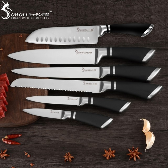人気SALE正規品 包丁セット PAY マーケット - 吉田里山研究所 au PAY マーケット店|商品ロットナンバー:418431067 6本+シャープナー+ケース SOWOLL ステンレス ユーティリティ 三徳 スライスの通販はau 格安在庫あ