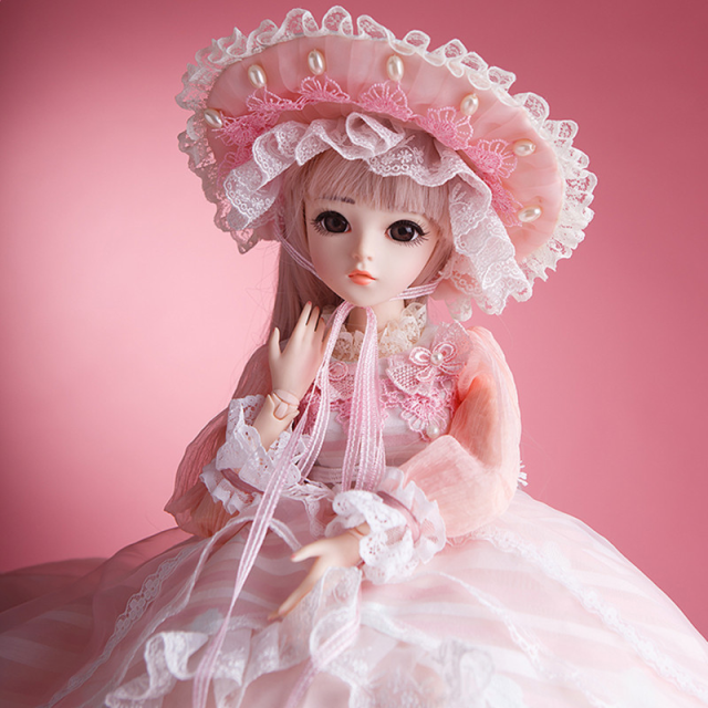 春の最新作 送料無料 フランス人形 西洋 球体関節 お姫様 お嬢様 女の子 Bjd 帽子ロングヘア ピンクドレス 衣装付き フルビニール60cm 上品 気品 Sd 着せかえ 全品送料無料 Farmerscentre Com Ng