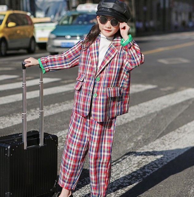 絶対一番安い チェック柄 春秋冬 2点セット ジュニアスーツ キッズスーツ フォーマルスーツ 七五三 子供服 女の子 卒業式 110 160 セットアップ 入学 割引クーポン対象品 Keita Com Br