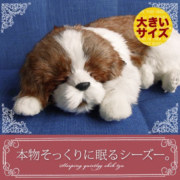 犬 ぬいぐるみ リアル 本物そっくりに眠るぬいぐるみ パーフェクトペット 大 シーズーの通販はau Wowma ワウマ ニニアンドキノ 商品ロットナンバー 355685115