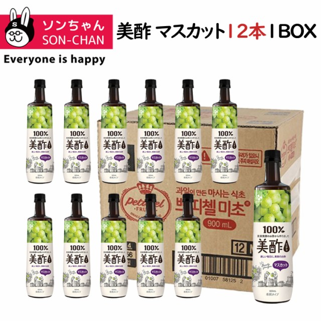 代引き手数料無料 プチジェル 美酢 ミチョ 900ml マスカット 12本 1box Set 果実酢 果実発酵酢 健康酢 酢飲料 飲むお酢 健康飲料 韓国飲み物 ダイエット酢 再入荷 Embol Com