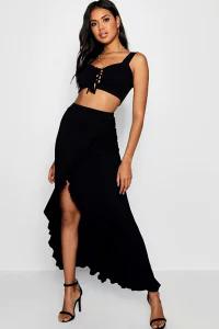 Boohoo レディーススカート black Tie Front Bralet Ruffle Hem Maxi Co-ord Boohoo レディーススカート black Tie Front Bralet Ruffle Hem Maxi Co-ord