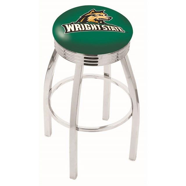 クラシック Holland Bar Stool Co. ホランド バー スツール スポーツ用品 Wright State Raiders 25 Chrome Swivel Bar Stool with 2.5 Ribbed Accen, 紫波郡 b6435f04