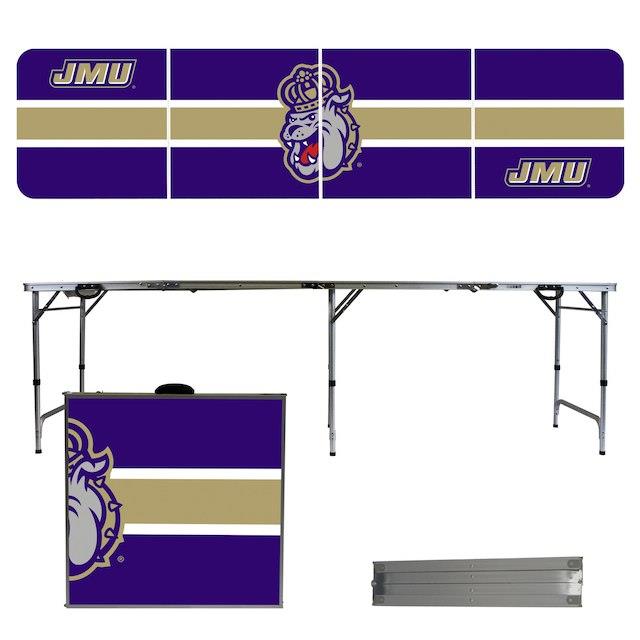 買い保障できる Victory Tailgate ビクトリー テイルゲート スポーツ用品 James Madison Dukes Striped Design 8 Portable Folding Tailgate Table, Selezione Oro 132d8bad
