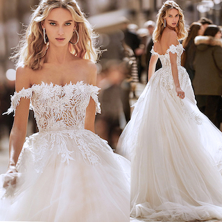 期間限定価格 ウェディングドレス 大きいサイズ プリンセス オフショルダー Kc0505 工場直送