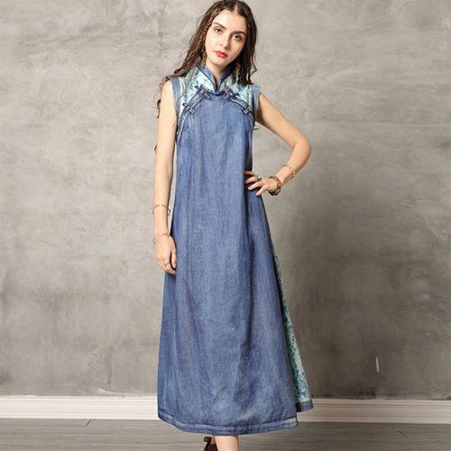 格安即決 秋のワンピース 秋 ワンピース デニムワンピース 刺繍 ドレス 人気 19年 半袖 七分丈 スリング ロングワンピース ロング丈 大きいサイ 感謝価格 Farmerscentre Com Ng