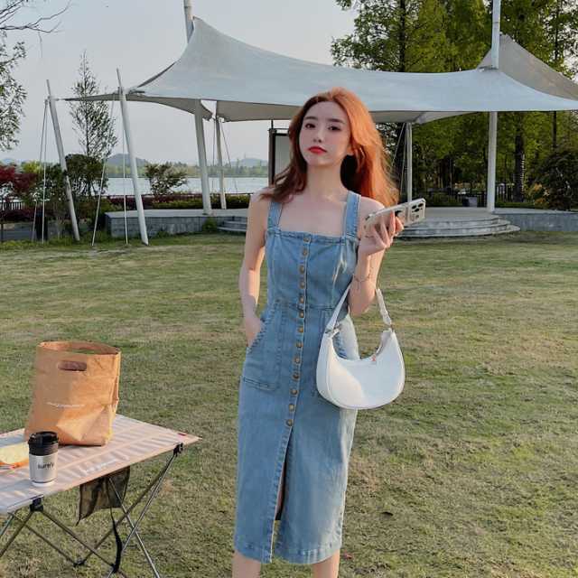 新着商品 ワンピース サロペット ジャンパースカート 膝下 デニムワンピース レディース 膝丈 スカート サロペットスカート デニムサロペット タ 超美品 Mundoradialperu Com