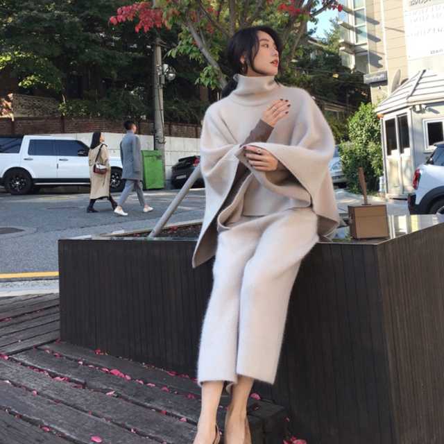 デート セットアップ ニットセーター クルーネック 秋の通販はau Pay マーケット Urubei ウルベイ Au Pay マ レディース 秋冬 ニット セットアップ レディース ワイドパンツ トップス 長袖 ２点セット るので