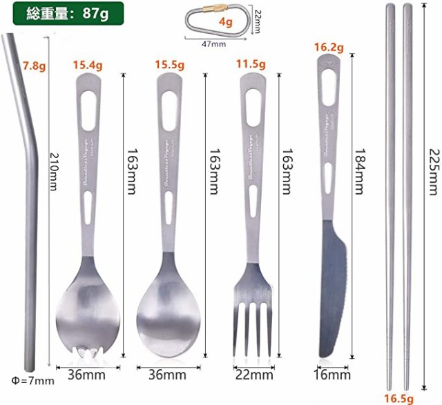 希少 大人気 チタン製のカトラリーセット 箸 スプーン フォーク ナイフ 先割れスプーン ストロー コンビセット アウトドア キャンプ 食器 超軽量 大人 春物がお買い得 週末限定sale Centroprofesorjuanbosch Com