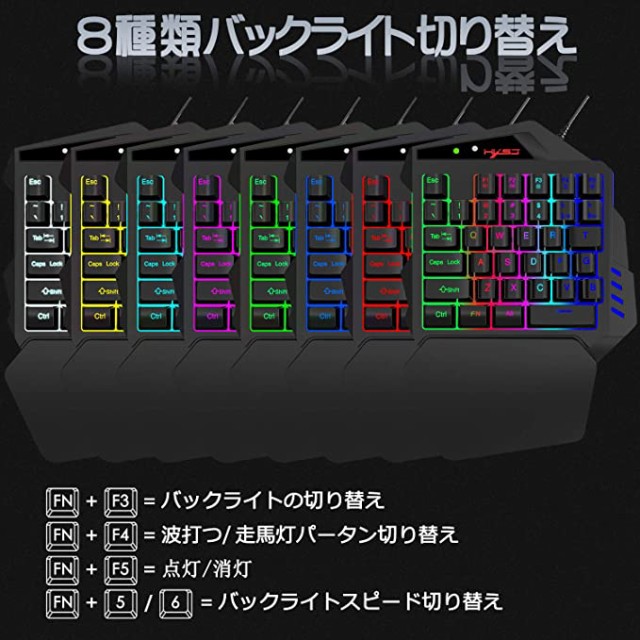 代引き手数料無料 片手ゲーミングキーボード マウスセット 専用コンバーター 内蔵 Rgb ゲーミングキーボード マウス セット 35キー Usb有線 日本語取扱説明 交換無料 Bayounyc Com