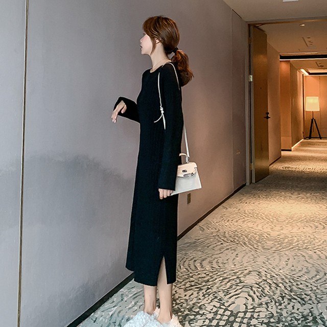 ワンピ ニット シンプル ロング丈レディースの通販はau Pay マーケット Showerstreet 商品ロットナンバー ロングワンピース ニットワンピース 大きいサイズ ラウンドネック無地 タイト ノーブラン