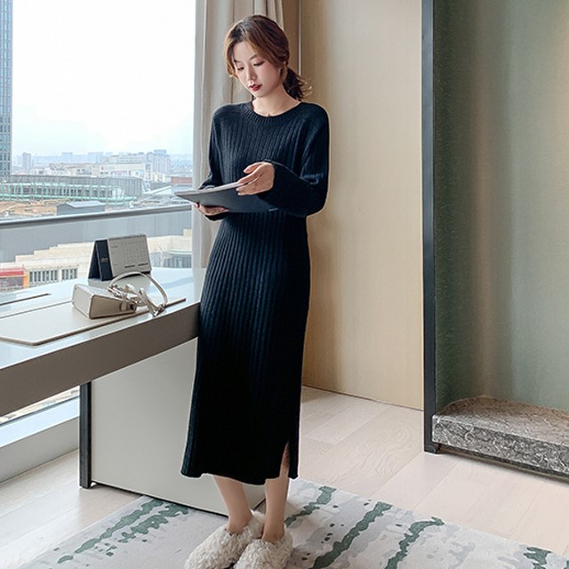 ワンピ ニット シンプル ロング丈レディースの通販はau Pay マーケット Showerstreet 商品ロットナンバー ロングワンピース ニットワンピース 大きいサイズ ラウンドネック無地 タイト ノーブラン